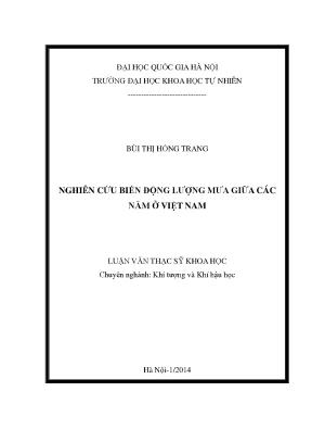Biến Động Lượng Mưa Ở Việt Nam: Nghiên Cứu Thạc Sĩ