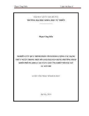 Nghiên cứu phân tích hàm lượng thủy ngân trong hải sản