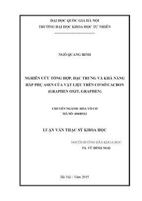 Nghiên cứu khả năng hấp phụ asen của vật liệu graphen