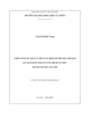 Tiềm Năng Du Lịch Sinh Thái Hồ Quan Sơn, Mỹ Đức, Hà Nội