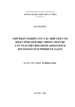 Nghiên cứu hợp chất sinh học trong thân rễ cây ngải tiên