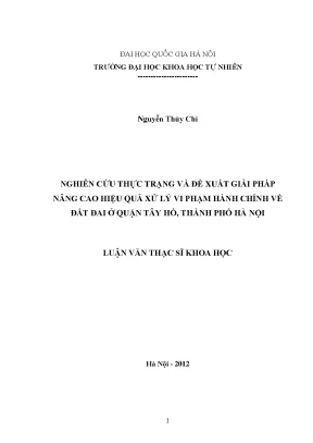 Giải pháp nâng cao hiệu quả xử lý vi phạm hành chính về 