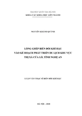 Lồng Ghép Biến Đổi Khí Hậu Vào Phát Triển Du Lịch Tại