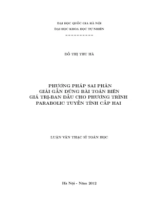 Phương Pháp Sai Phân Giải Gần Đúng Bài Toán Biên Giá Trị