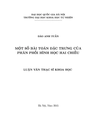 Bài toán đặc trưng của phân phối hình học hai chiều