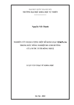 Nghiên cứu hàm lượng kim loại nặng trong đất nông nghiệp