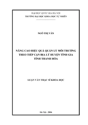 Nâng cao hiệu quả quản lý môi trường tại huyện Tĩnh Gia,