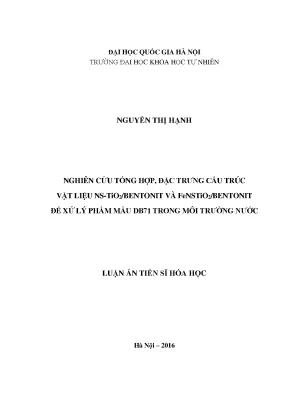 Nghiên cứu vật liệu TiO2/Bentonit để xử lý phẩm màu DB71