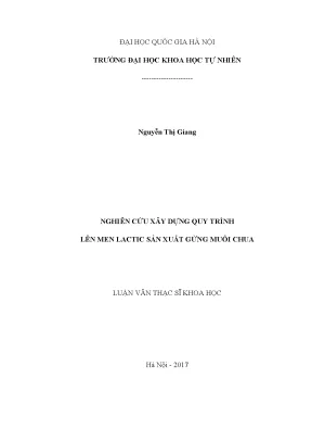 Quy trình lên men lactic sản xuất gừng muối chua