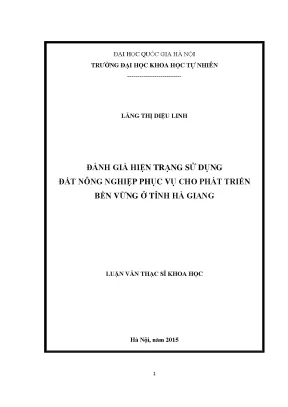 Đánh Giá Hiện Trạng Sử Dụng Đất Nông Nghiệp Ở Hà Giang
