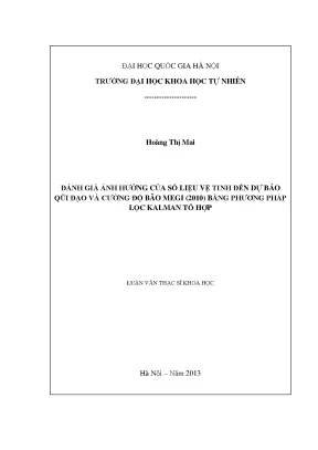 Đánh Giá Ảnh Hưởng Số Liệu Vệ Tinh Đến Dự Báo Bão Megi