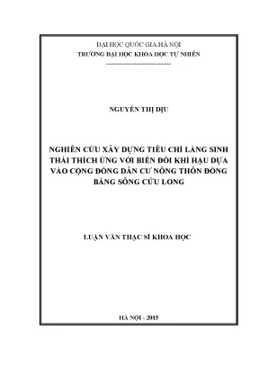 Tiêu chí xây dựng làng sinh thái thích ứng với biến đổi