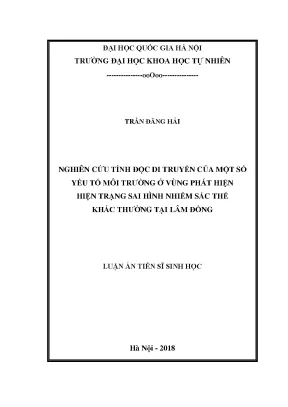 Nghiên cứu tính độc di truyền của yếu tố môi trường tại