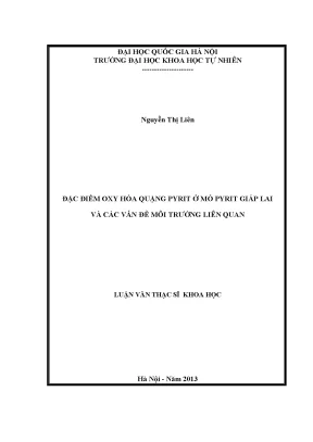 Nghiên cứu oxy hóa quặng pyrit tại mỏ Giáp Lai và tác 