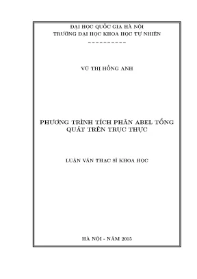 Phương Trình Tích Phân Abel Tổng Quát Trên Trục Thực