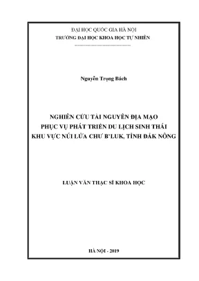 Nghiên cứu tài nguyên địa mạo phục vụ phát triển du lịch
