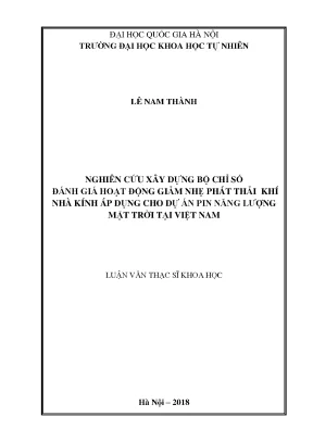 Bộ chỉ số đánh giá giảm nhẹ phát thải khí nhà kính cho