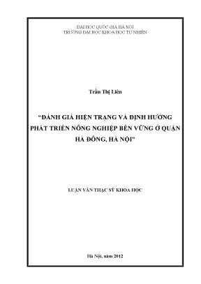 Đánh Giá và Định Hướng Phát Triển Nông Nghiệp Bền Vững 