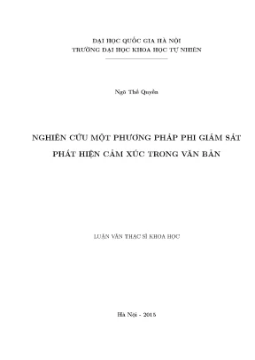Phương Pháp Phi Giám Sát Phát Hiện Cảm Xúc Trong Văn Bản