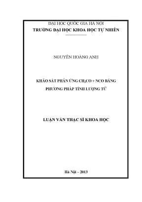 Khảo Sát Phản Ứng CH2CO + NCO Bằng Phương Pháp Tính Lượng Tử