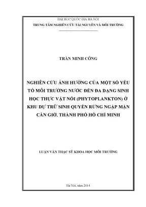 Nghiên cứu ảnh hưởng của yếu tố môi trường đến đa dạng 