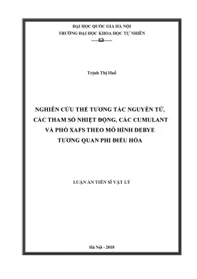 Nghiên cứu tương tác nguyên tử và phổ XAFS theo mô hình