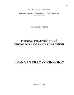 Phương Pháp Thống Kê Trong Kinh Doanh và Tài Chính: Ứng