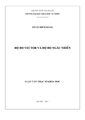 Độ Đo Véc Tơ và Độ Đo Ngẫu Nhiên: Nghiên Cứu và Ứng Dụng