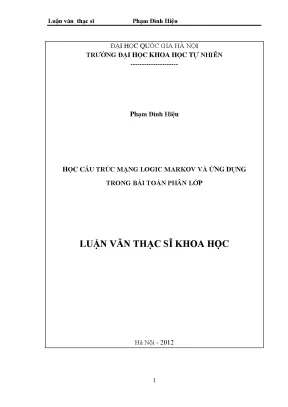 Cấu Trúc Mạng Logic Markov và Ứng Dụng Trong Phân Lớp