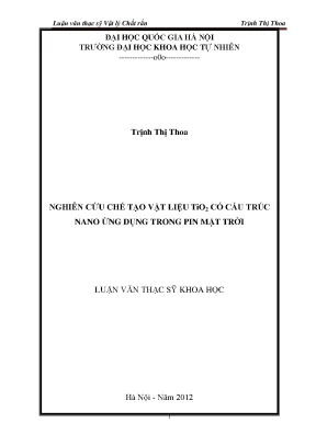 Nghiên cứu chế tạo vật liệu TiO2 nano ứng dụng trong pin