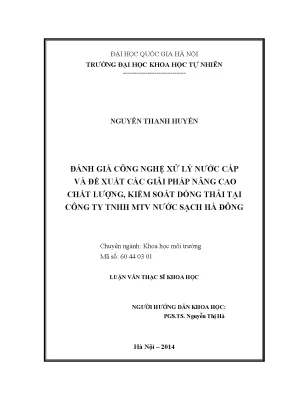 Đánh Giá Công Nghệ Xử Lý Nước Cấp Tại Công Ty Nước Sạch