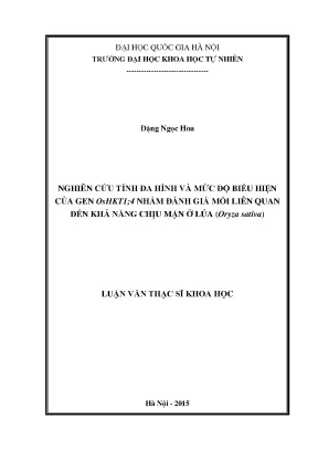 Nghiên cứu gen OsHKT1;4 và khả năng chịu mặn ở lúa Oryza