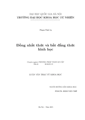 Đồng nhất thức và bất đẳng thức hình học trong không gian