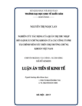 Tác Động Của Quản Trị Thu Nhập Đến Lợi Suất Chứng Khoán