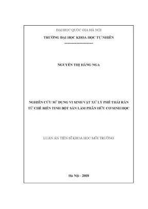 Nghiên cứu vi sinh vật xử lý phế thải rắn từ tinh bột