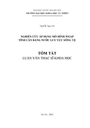 Nghiên cứu mô hình WEAP trong tính toán cân bằng nước 