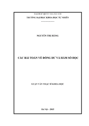 Các Bài Toán Đồng Dư và Hàm Số Học trong Toán Học