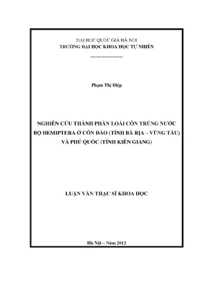 Nghiên cứu thành phần loài côn trùng nước bộ Hemiptera