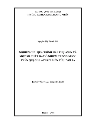 Nghiên cứu hấp phụ asen và ô nhiễm nước bằng quặng