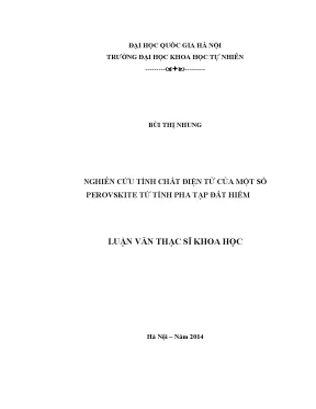 Nghiên cứu tính chất điện tử của perovskite từ tính pha