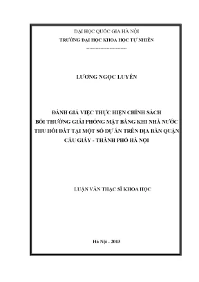 Đánh giá chính sách bồi thường giải phóng mặt bằng tại