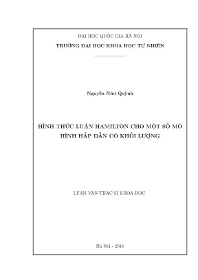 Nghiên cứu hình thức luận Hamilton trong lý thuyết hấp 