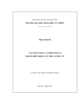 Tái chuẩn hóa và phép toán R trong điện động lực học