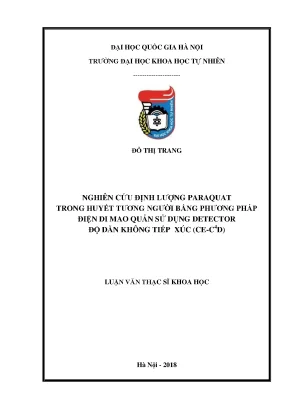Phương pháp định lượng Paraquat trong huyết tương (CE-C4D)