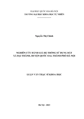 Đánh Giá Hệ Thống Sử Dụng Đất Xã Đại Thành, Huyện Quốc