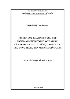 Nghiên cứu khả năng tổng hợp GABA từ vi khuẩn lactic