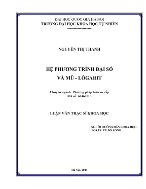 Hệ Phương Trình Đại Số và Mũ - Lôgarit: Phương Pháp Giải