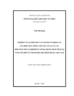 Nghiên cứu ô nhiễm thuốc trừ sâu và PCBs trong trầm tích