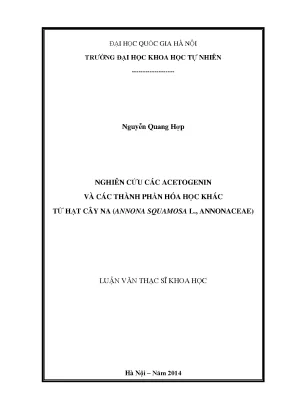 Nghiên cứu acetogenin và hợp chất hóa học từ hạt cây na