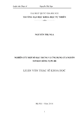 Nghiên cứu nguồn nơtron đồng vị Pu-Be: Đặc trưng và ứng dụng